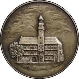 Medal odlewany z wizerunkiem ratusza