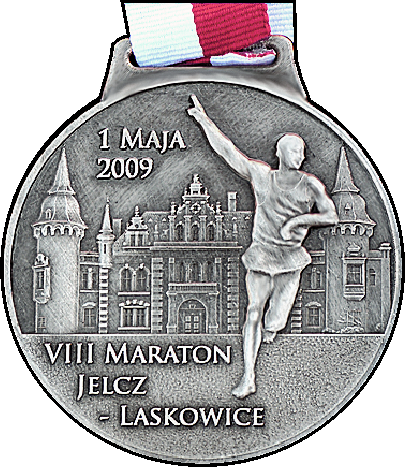 Medal sportowy zamówiony z okazji maratonu w Jelczu Laskowicach