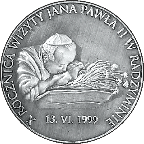 Medal wyprodukowany na zamówienie rocznicy wizyty Jana Pawła 2