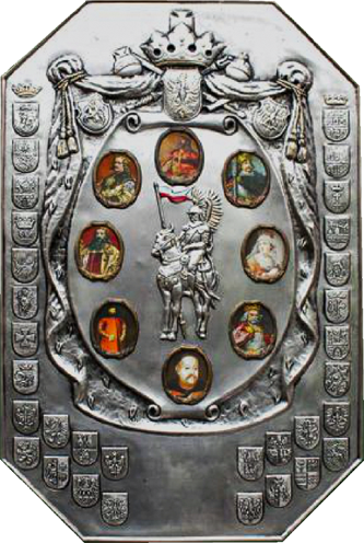 Płaskorzeźba srebrna z motywem historycznym